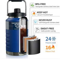 Thermosteel Water Jug Insulated Tumbler with Magnet Lid 2100ml Blue