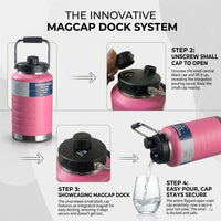 Thermosteel Water Jug Insulated Tumbler with Magnet Lid 2100ml Pink
