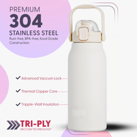 1700ml Stainless Steel Vacuum Insulated Flask White