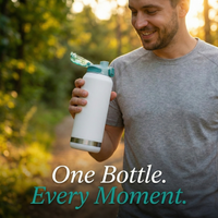 Insulated Water Bottle 1500ml  White Green