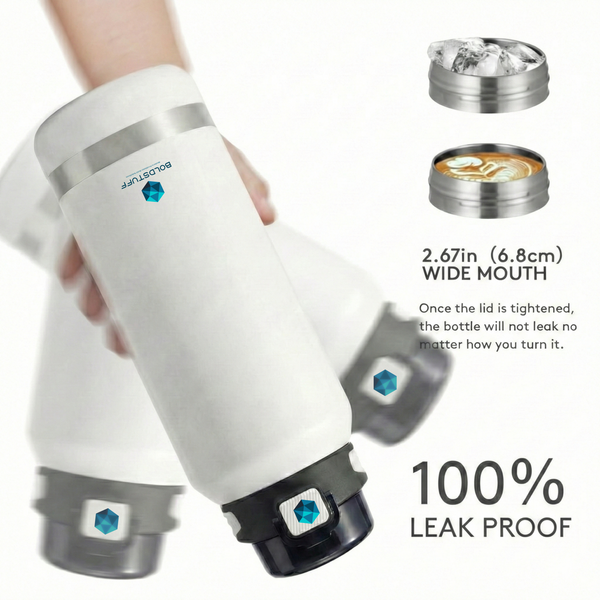 Insulated Water Bottle 1500ml  White Black