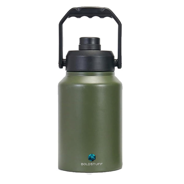 2 Litre Insulated Stainless Steel Water Bottle Military Green