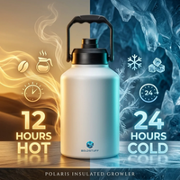 2 Litre Insulated Stainless Steel Water Bottle White