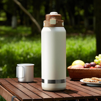Insulated Water Bottle 1500ml  White Brown