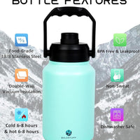 2 Litre Insulated Stainless Steel Water Bottle Sky Blue