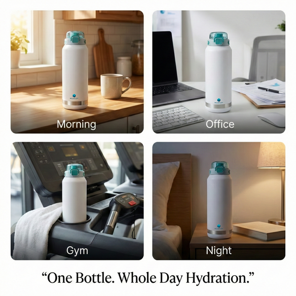 Insulated Water Bottle 1500ml  White Green