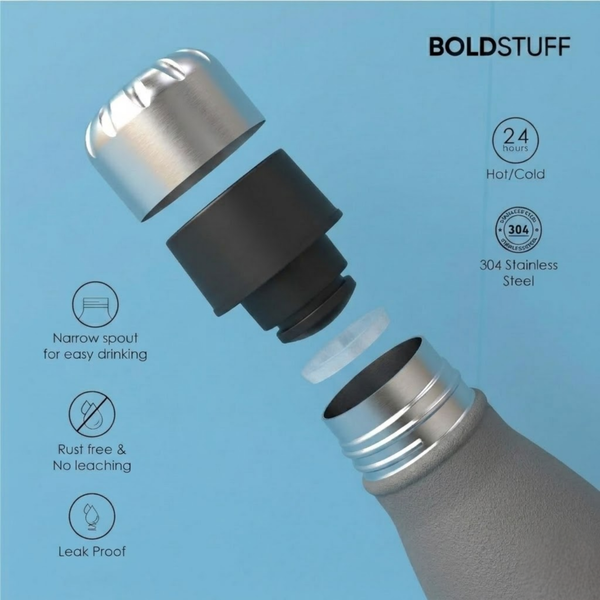Stainless Steel Water Bottle 500ml Grey