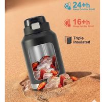 Insulated Water Bottle 1500ml Black