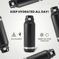 Insulated Water Bottle 1500ml Black