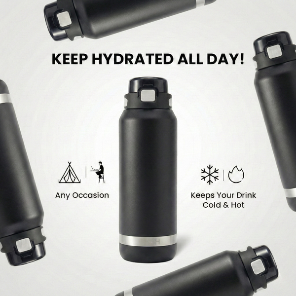 Insulated Water Bottle 1500ml Black