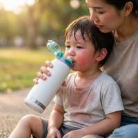 Insulated Water Bottle 1500ml  White Green
