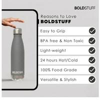 Stainless Steel Water Bottle 500ml Grey