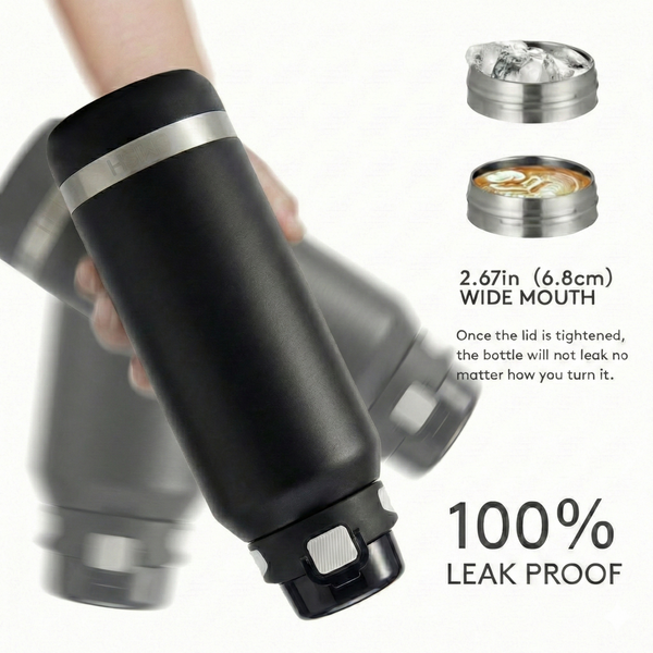 Insulated Water Bottle 1500ml Black