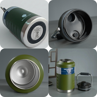 Thermosteel Water Jug Insulated Tumbler with Magnet Lid 2100ml Water Bottle Green
