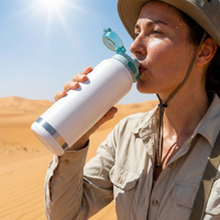 Insulated Water Bottle 1500ml  White Green