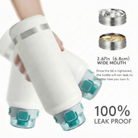 Insulated Water Bottle 1500ml  White Green